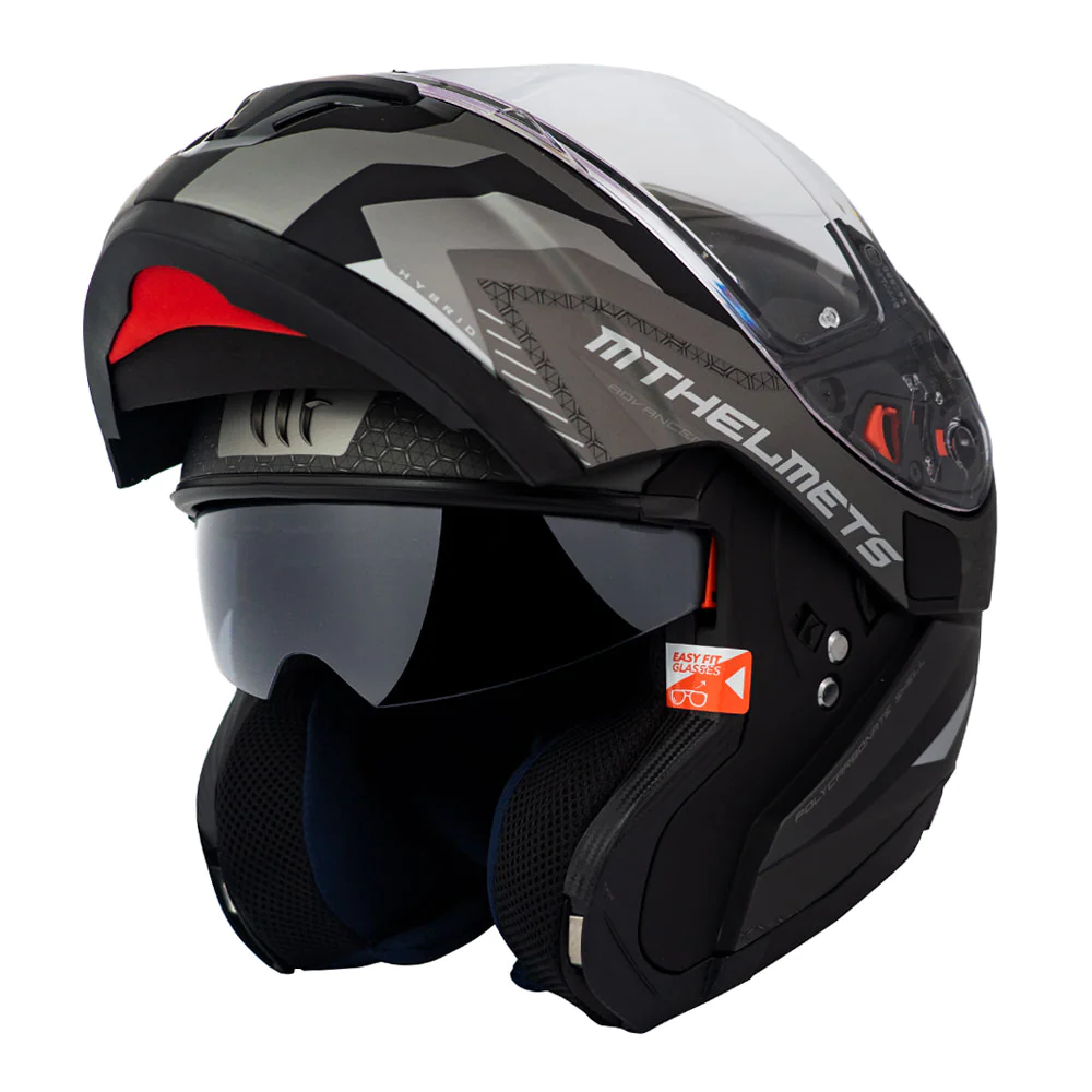 Casco De Moto MT Helmets - ATOM SV Híbrido E2 Gris Mate + Antiempañante Fogoff
