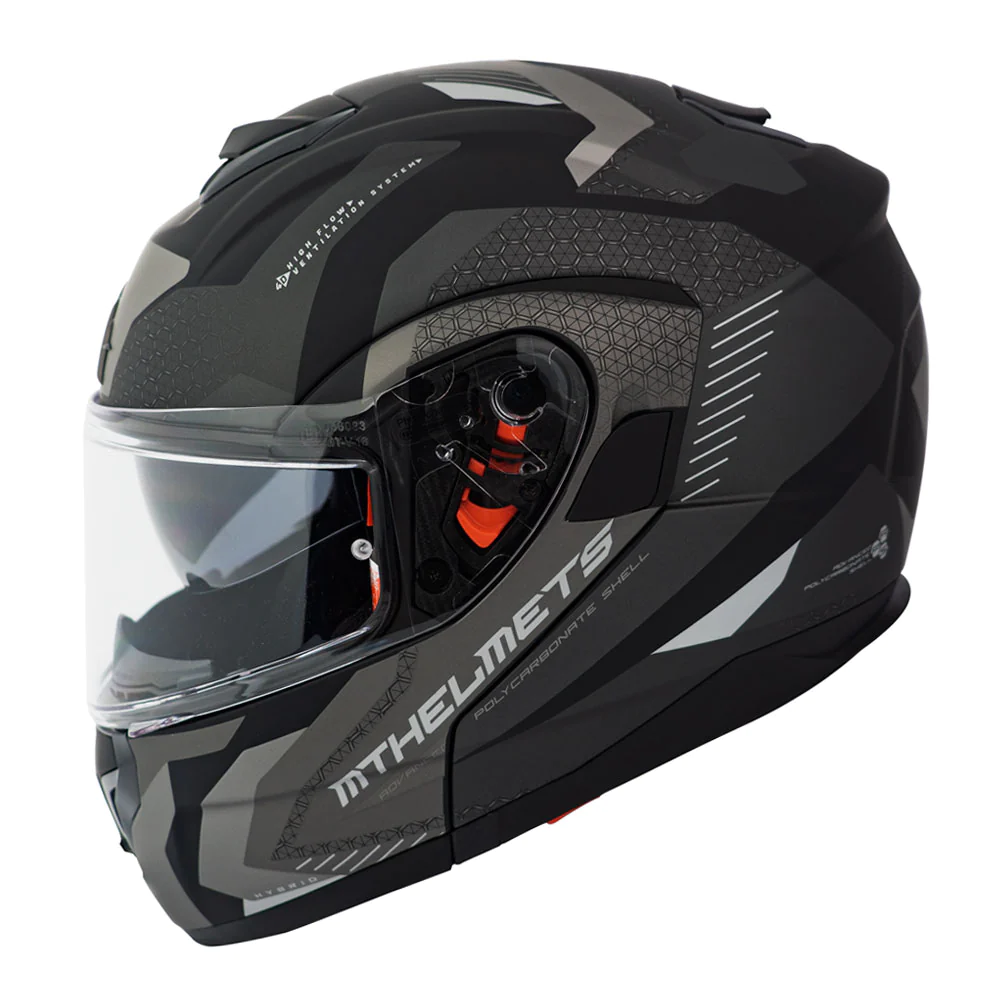 Casco De Moto MT Helmets - ATOM SV Híbrido E2 Gris Mate + Antiempañante Fogoff