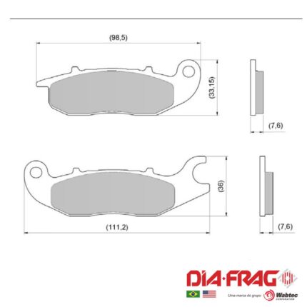 PASTILLA FRENO HONDA CG 150 TITAN 2009> / YAMAHA YS 250 FAZER 2016> LMP397