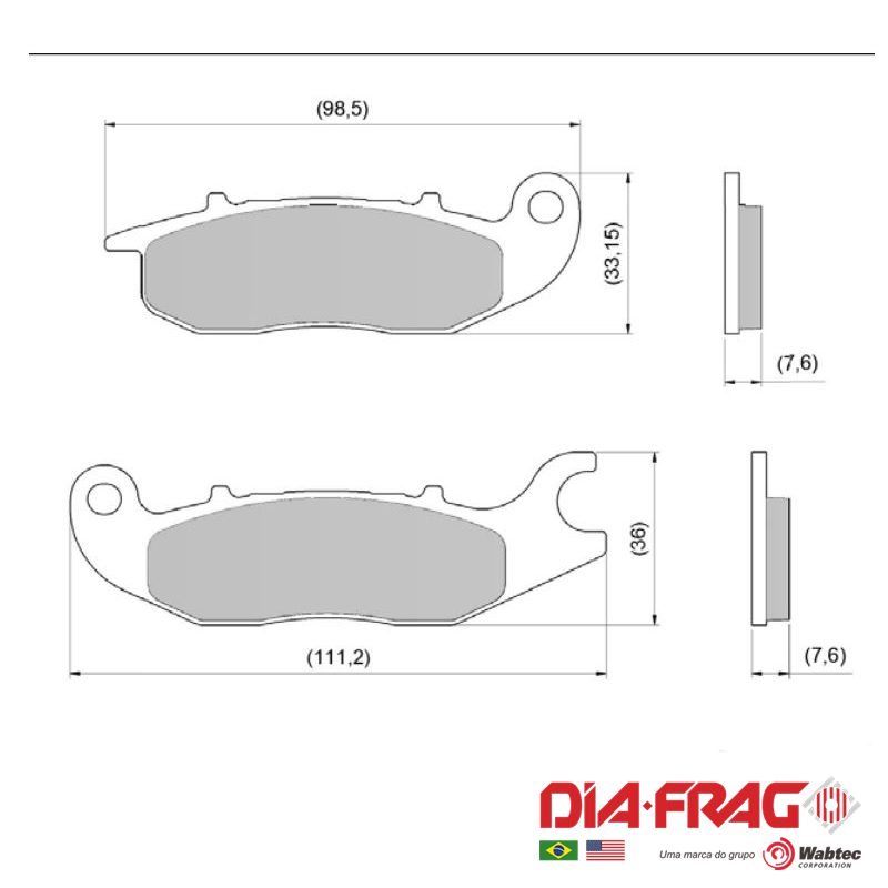 20841.jpg PASTILLA FRENO HONDA CG 150 TITAN 2009> / YAMAHA YS 250 FAZER 2016> LMP397 - Imagen 1
