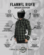 CAMISA MOTO «FLANNEL RIDER» VERDE / THE MOTOS - Imagen 2