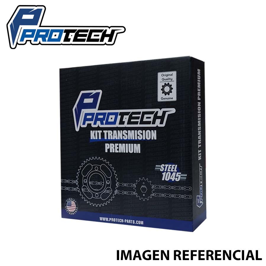 KIT-TRANSMISION-PREMIUM.jpg KIT TRANSMISION PROTECH BAJAJ PULSAR NS-200 (14T/39T/520H-108L) - Imagen 1