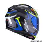 CASCO SCORPION EXO-491 SPIN NEGRO AZUL AMARILLO - Imagen 3