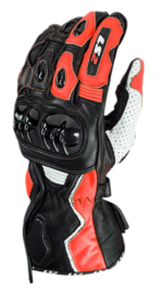 Guantes Moto Ls2 Swift Racing Cuero Rojo - Imagen 3