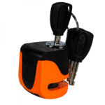 Candado Disco Moto Kovix KS6 Con Alarma Naranjo Fluor