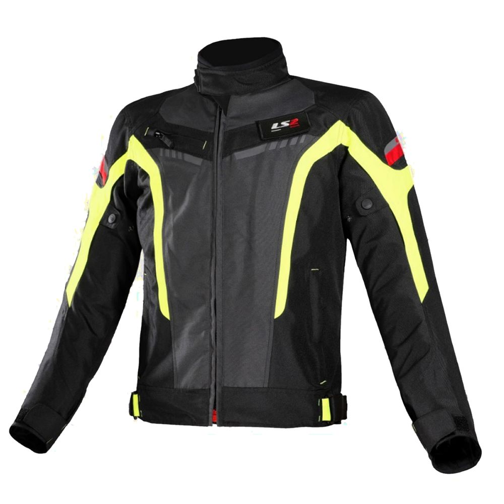 chaqueta-ls2-wolf-gris-oscuro-negro-amarillo.jpg CHAQUETA LS2 WOLF NEGRA GRIS AMARILLA - Imagen 1
