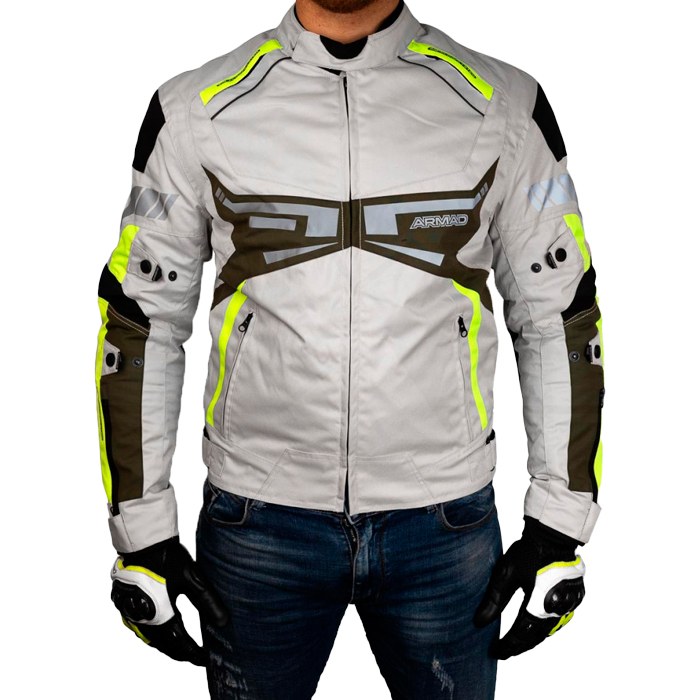 chaqueta_moto_armad_pool_whtoxs.jpg Chaqueta Armad Pool Blanco amarillo - Imagen 1