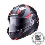 CASCO LS2 FF370 EASY STRIP NEGRO ROJO MATTE