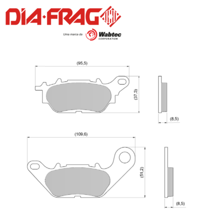 PASTILLA ORGÁNICA DIAFRAG LMP-458 YAMAHA YBR-125/R-15 DELANTERA