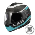 CASCO LS2 FF908 STROBE II VICTORY TINTEADO BLANCO TURQUESA