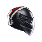 CASCO AGV STREETMODULAR RESIA GRIS PLATA ROJO