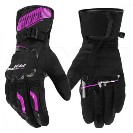 GUANTE MADBIKE LARGOS MAD65 MUJER CON TOUCH INVIERNO NEGRO ROSA