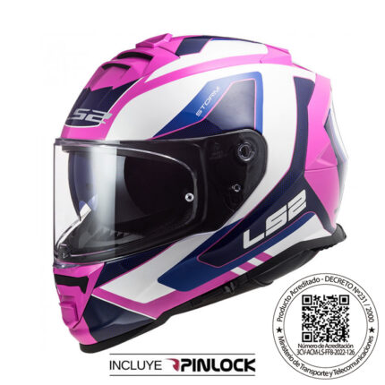 CASCO LS2 FF800 STORM II TECHY WHITE PINK