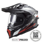 CASCO LS2 MX701C EXPLORER CARBONO FRONTIER TITANIO ROJO