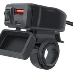 CARGADOR DUAL DE MANILLAR MOTOCICLETA USB IMPERMEABLE. 60W - 12V