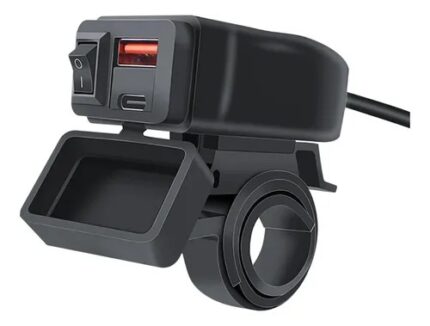 CARGADOR DUAL DE MANILLAR MOTOCICLETA USB IMPERMEABLE. 60W - 12V