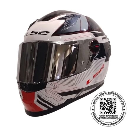 CASCO LS2 FF816 COSMOS DIGITAL BLANCO NEGRO ROJO (MICA SILVER)