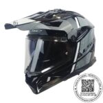CASCO LS2 MX702 PIONEER II HILL NEGRO BLANCO BRILLO