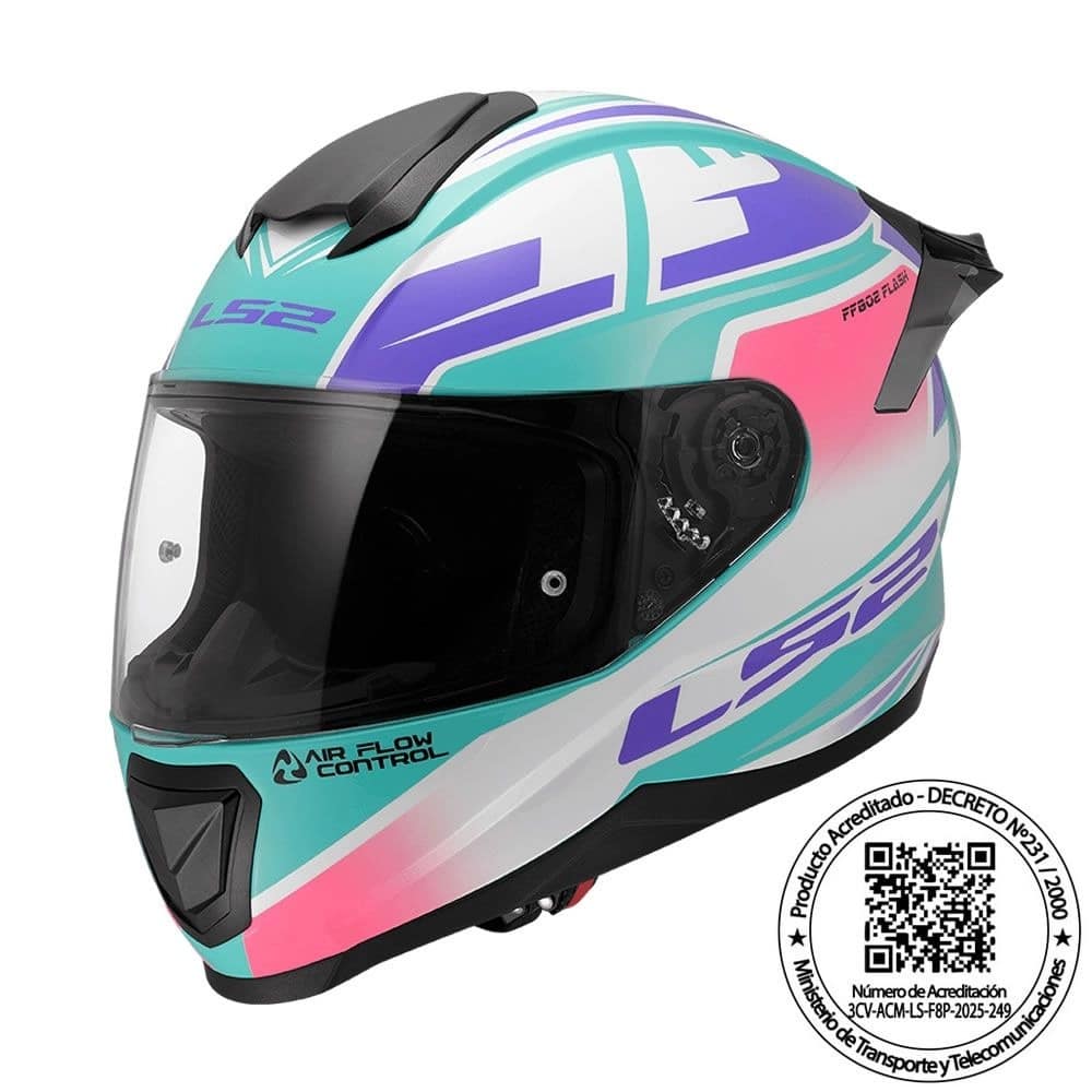 WhatsApp Image 2026-01-03 at 14.49.43 CASCO LS2 FF802 FLASH II IMPACT BLANCO ROSA AZUL - Imagen 1