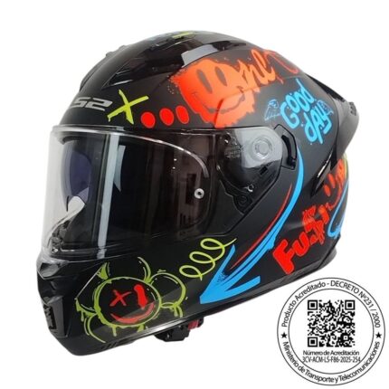 CASCO LS2 FF806 FUSION ONE NEGRO ROJO MATTE