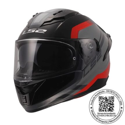 CASCO LS2 FF806 FUSION BLURE GRIS ROJO MATTE