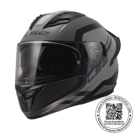 CASCO LS2 FF806 FUSION BLURE GRIS NEGRO MATTE