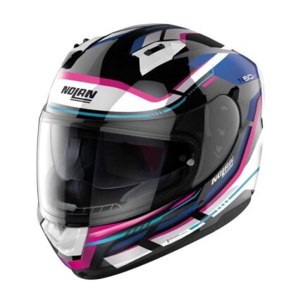 CASCO NOLAN N60-6 LANCER 065 METAL BLACK BLUE FUCSIA