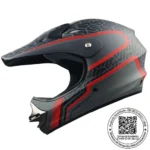 CASCO GHB 818 ENDURO NIÑO DOT GRID NEGRO ROJO MATTE - Imagen 4