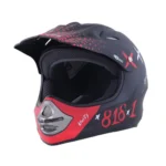 CASCO GHB 818 NIÑO DOT KRAZY NEGRO ROJO MATTE