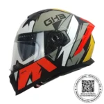 CASCO GHB M-69 TWISTED NARANJO GRIS BLANCO MATE