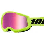 Antiparra 100% Strata 2 Junior Goggle Neon Yellow - Mirror Pink Lens