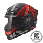 CASCO LS2 FF816 COSMOS PASKAL NEGRO ROJO